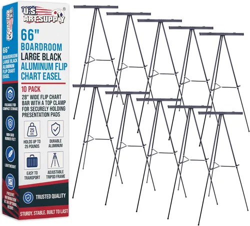 Vista 7 de U.S. Art Supply - Caballete de aluminio negro para sala de juntas de 66