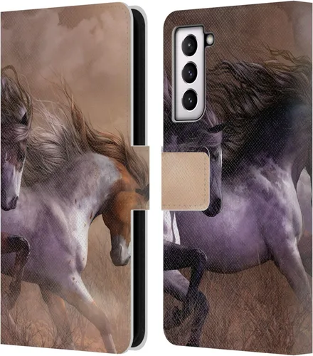 Vista 180 de Head Case Designs Officially Licensed Laurie Prindle A Morgan Christmas Western Stallion Leather Wallet Case Compatible with Samsung Galaxy A07 4G