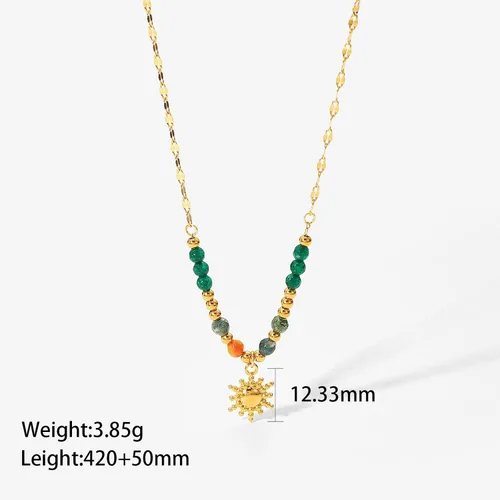 Vista 2 de Konikit Collar con dije delicado para mujer, chapado en oro, cadena hecha a mano, joyería simple