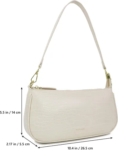 Vista 4 de Barabum Bolso de mano clásico retro con cierre de cremallera para mujer