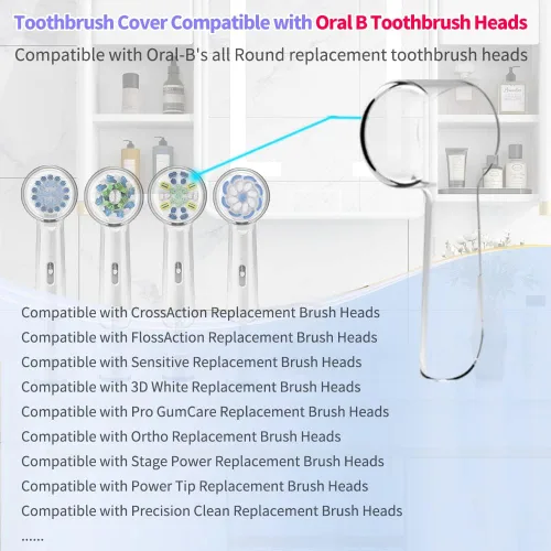 Vista 2 de 12 fundas reutilizables para cepillos de dientes compatibles con cabezales de cepillo de dientes eléctricos Oral B para un mejor cepillado