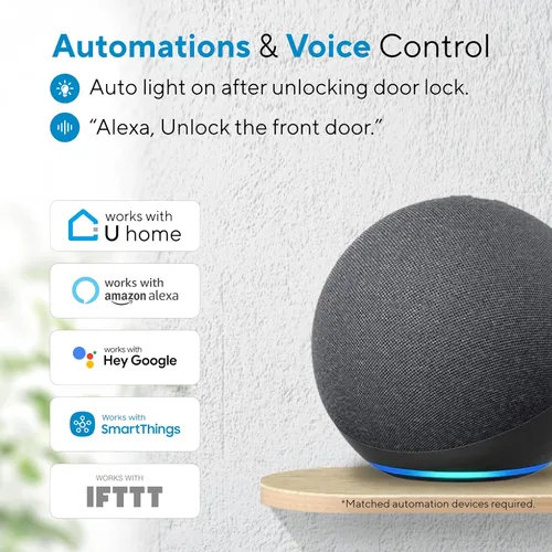 Vista 2 de ULTRALOQ U-Bolt - Cerradura inteligente WiFi con sensor de puerta, cerradura de puerta de entrada sin llave 5 en 1 con WiFi, Bluetooth, control