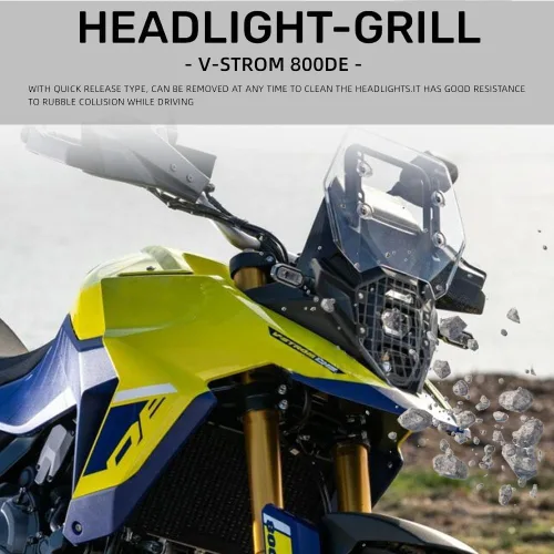 Vista 3 de Para V-STROM 800DE 2023 2024 nuevo protector de luz de cabeza de motocicleta protector de la parrilla de protección (transparente)