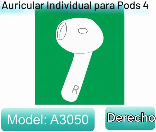 Vista 2 de Meenova Auriculares originales de repuesto One Right A3050 A3053 A3054 para Pods 4, solo lado derecho de la oreja, compatible con funda de carga