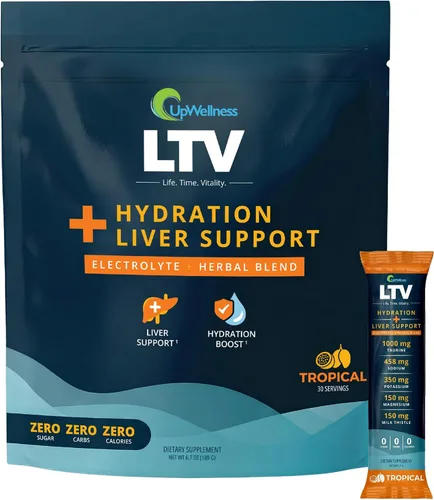 Vista 8 de UpWellness LTV - Paquetes de hidratación hepática - Paquetes de electrolitos en polvo para hidratación instantánea y apoyo hepático - Formulado por