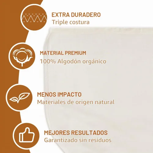 Vista 3 de 3 bolsas de leche de nuez de 12 x 12 pulgadas, 100% algodón sin blanquear, colador de alimentos reutilizable para colar leche de almendra/avena