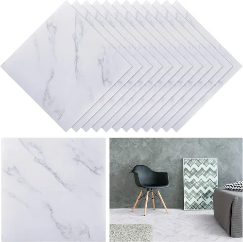 Vista 9 de Spiareal 48 piezas de azulejos de despegar y pegar para el suelo de vinilo de 12 x 12 pulgadas, autoadhesivos, impermeables, de bricolaje para baño