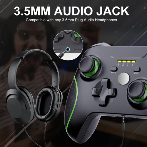 Vista 6 de Xbox One Controller, 2.4GHz Wireless Xbox Controller with 3.5mm headphone Audio Jack, Xbox One Replacement Controller with Built-in 800mAh Battery