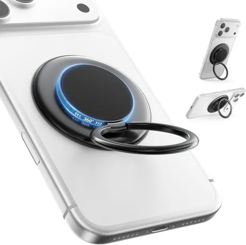 Vista 10 de SUPERONE Anillo magnético de dos caras para soporte ajustable MagSafe Negro