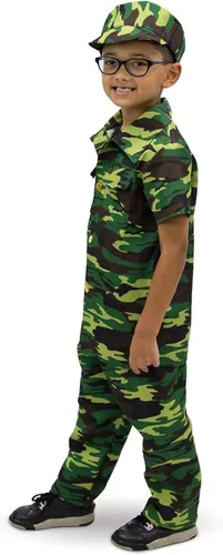 Vista 3 de Army Commando disfraz de Halloween unisex militar camuflaje soldado uniforme vestir