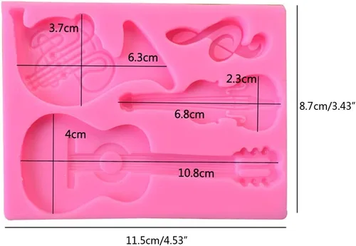 Vista 6 de Instrumentos musicales hechos a mano Molde de resina Guitarra Violín Llavero Colgante de resina epoxi Molde de fundición de joyería Herramientas