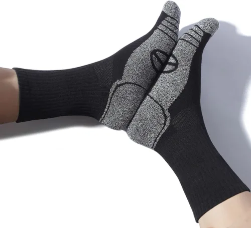 Vista 5 de Calcetines acolchados de algodón para hombre, con compresión de arco atlético, control de humedad, duraderos, cómodos, para trabajo, 6 pares