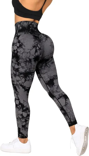 Vista 2 de RXRXCOCO Leggings cruzados sin costuras para mujer, cintura alta, levantamiento de glúteos, pantalones de yoga