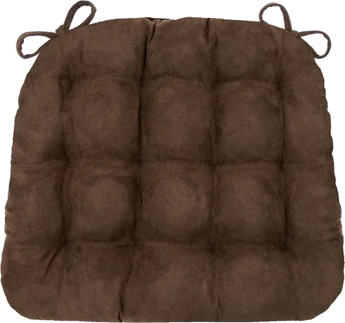Vista 10 de Barnett Almohadilla para silla de comedor con lazos. Gamuza microfibra, microgamuza, reversible, relleno de espuma de látex, se puede lavar a Negro