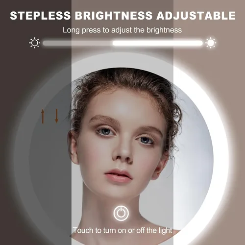 Vista 4 de JANEEVA Espejo de maquillaje iluminado 10X con 3 modos de iluminación, luces regulables de 8 pulgadas, espejo de tocador ajustable en altura