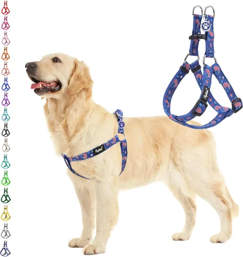 Vista 18 de Pupteck - Arnés para perros sin jalar, suave, ajustable, de nailon, talla básica, chaleco para cachorro, para caminar al aire libre con etiqueta