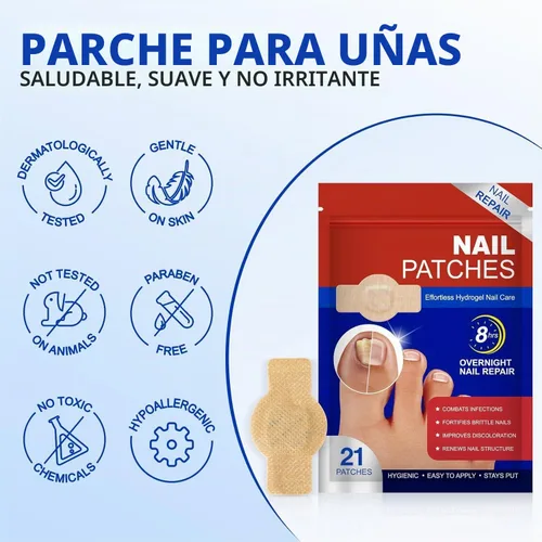 Vista 8 de Parches de uñas, parches de uñas para uñas de los pies, parches de tratamiento de uñas extra fuertes, yesos de uñas extra fuertes de 8 horas