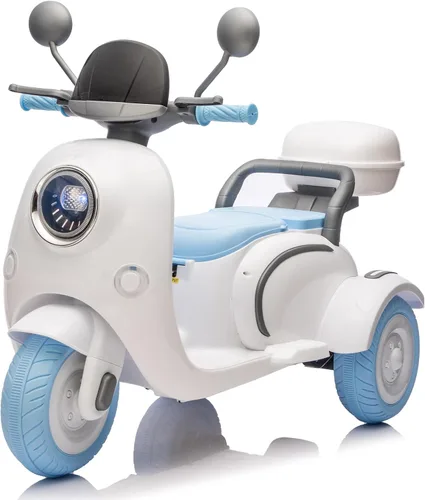 Vista 9 de Motocicleta de paseo de 12 V y 2 asientos para niños, juguete con batería eléctrica, bicicleta de tierra para niños, vehículo todoterreno, bicicleta
