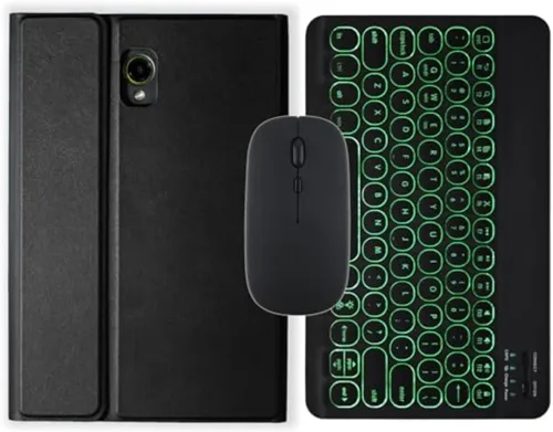 Vista 11 de Funda inalámbrica con teclado Bluetooth para Samsung Galaxy Tab Active 3/Active 5 (SM-X300/X306B/T570/T575N) con soporte para bolígrafo integrado