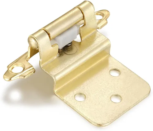 Vista 11 de 4 Pack (2 Pares) Bisagras de cierre automático de latón antiguo para puerta de gabinete de cocina, 1/2" de superposición (variable) Bisagras