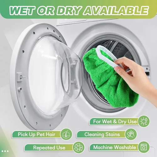 Vista 4 de Ziliny 32 almohadillas reutilizables de microfibra lavables de microfibra compatibles con Swiffer Refill paños de barrido en seco para limpieza
