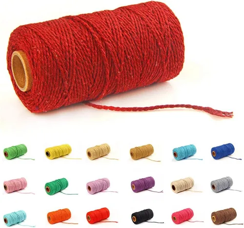 Vista 16 de Cordón de macramé de algodón 2 mm x 109 yardas, cuerda de algodón colorida para manualidades DIY, ganchos de plantas (Beige)