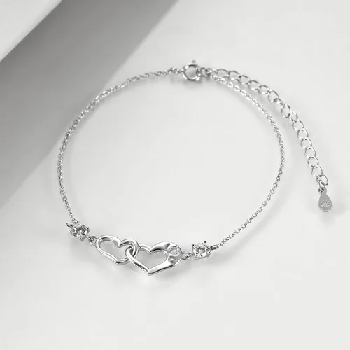 Vista 4 de POPLYKE Pulsera de plata de ley 925 con infinitovacaalacruzcorazón para mamá e hija, joyería para regalos de cumpleaños