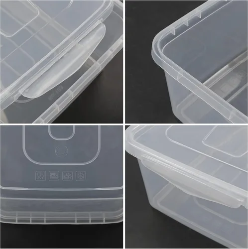 Vista 2 de Pekky Contenedor de almacenamiento transparente de 6.5 cuartos de galón, caja de plástico con tapa, 4 paquetes