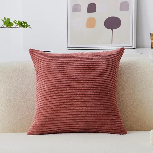 Vista 22 de Home Brilliant Funda de almohada de primavera de 18x18 pulgadas, funda de almohada de terciopelo a rayas para silla y sofá, funda de almohada