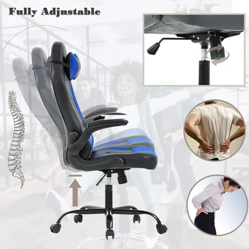Vista 4 de Silla de videojuegos, escritorio para computadora, sillas de oficina en casa, ergonómica, silla de videojuegos para deportes electrónicos