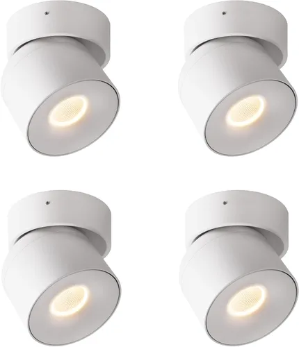 Vista 18 de Aisilan Luz LED de Techo Blanca para Interiores 9W Luminaria Montada en Superficie con Foco Giratorio de 360°, Regulable Blanco Cálido 3000K CRI 97+