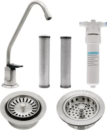 Vista 17 de Westbrass CO133-62 Kit de grifo dispensador de agua fría pura estilo Touch-Flo de 8 pulgadas con filtro, paquete de 2 cartuchos de repuesto, colador