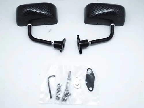 Vista 5 de Carbon Look Race Espejos Pequeños Auto/Bicicleta F1 Tipo Kit Ala Lateral Par RH+LH