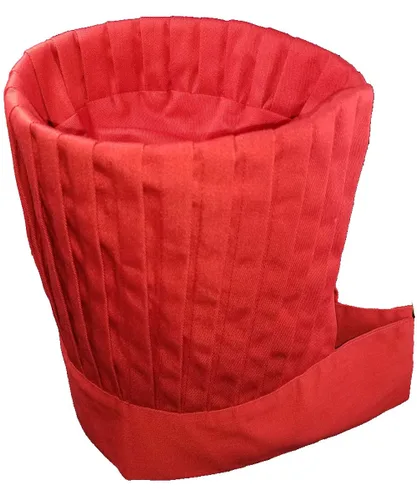 Vista 2 de Hibachi Sombrero de Chef con Corbata Rojo Teppanyaki