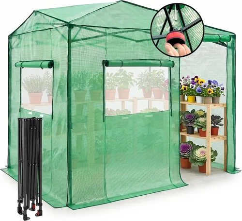Vista 13 de EAGLE PEAK - Invernadero hexagonal desplegable de 6.6 x 6.6 pies, portátil, para plantas de jardín, para interiores y exteriores, para todo