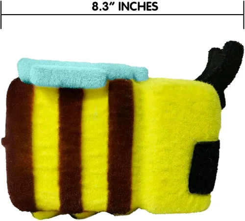 Vista 5 de Minecraft Mighty Mega Squishme (Abeja Cozie) Officially Licensed Minecraft Movie collectible. Soft slow-rise foam squishy, about 8 inches, with a