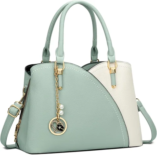 Vista 13 de KKXIU Monederos y bolsos de mano con triple compartimento para mujer, bolso de mano con asa superior