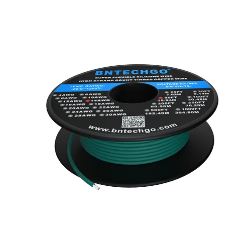 Vista 26 de BNTECHGO Carrete de alambre de silicona calibre 14 20 pies rojo y 20 pies negro flexible 14 AWG alambre de cobre estañado trenzado