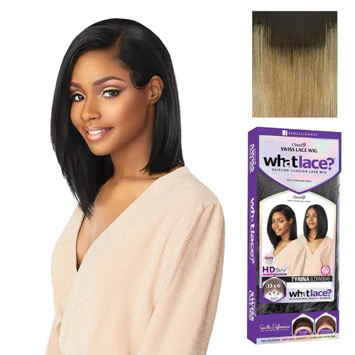Vista 17 de Sensationnel What Lace Cloud9 Tyrina - Peluca de cabello sintético Encaje frontal, atado a mano, sintético, densidad natural, línea de cabello