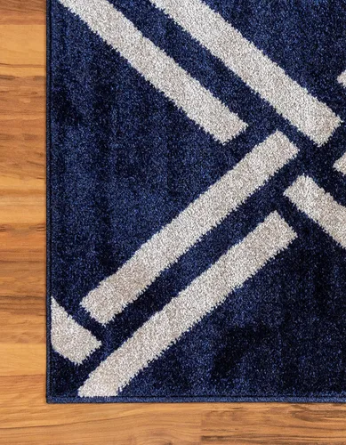 Vista 8 de Unique Loom Trellis Collection - Alfombra geométrica moderna azul marino (9 pies x 12 pies)