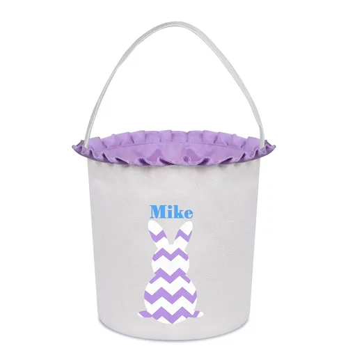 Vista 24 de Cestas de Pascua personalizadas para niños, cesta de caza de huevos de Pascua, bolsas de cesta de Pascua personalizadas, regalos de Pascua para verde