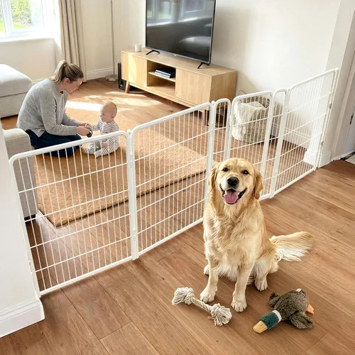 Vista 12 de FXW - Puerta para perro, extra ancha ajustable para aberturas de hasta 46 pulgadas, 24 pulgadas de alto Negro