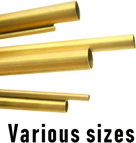 Vista 5 de H62 1/8 "(3 mm) Tubo de latón OD 0.020 in pared × 11.811 in de longitud tubo de latón sin costuras redondo, 2 piezas