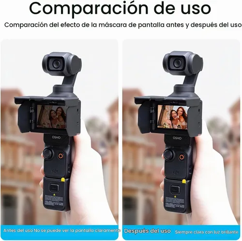 Vista 3 de REYGEAK - Parasol para DJI OSMO de bolsillo 4/3, cubierta de bolsillo de 3 pantallas, parasol protector plegable para DJI Pocket 4 accesorios