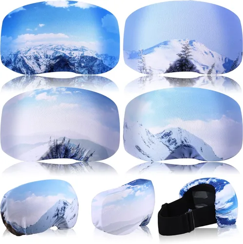 Vista 11 de Civaner 4 Piezas Funda para Gafas de Esquí y Snowboard, Funda para Gafas de Microfibra, Protección Contra Rayones y Polvo para Viajes