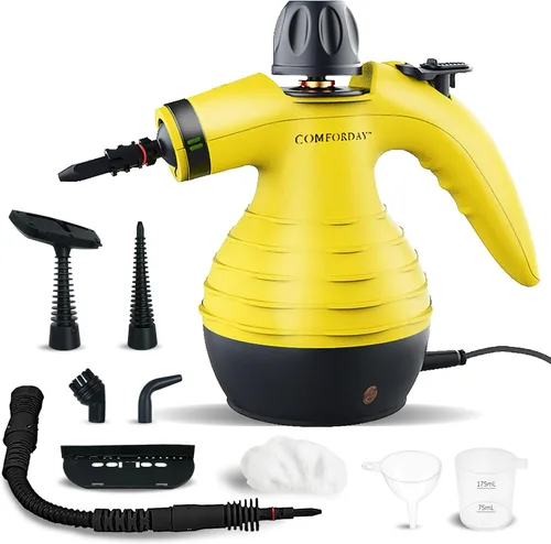 Vista 7 de Comforday Limpiador de vapor presurizado de mano – Vaporizador multiusos con kit de accesorios de 9 piezas para eliminación de manchas, tapicería