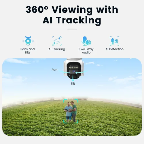 Vista 10 de Cámara de Seguridad Celular Solar 4G LTE Inalámbrica para Exteriores, Cámara Solar Alimentada sin WiFi con Tarjeta SIM Integrada y Plan de Datos