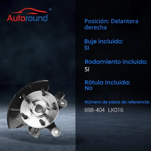 Vista 3 de Autoround 698-404 Conjunto de nudillos de dirección de cubo de rueda delantera derecha compatible con Ford Escape 2001-2012, Mazda Tribute