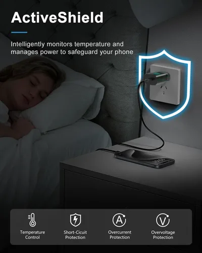 Vista 6 de Cargador tipo C de carga rápida, paquete de 2 [3.05m y 1.83m] cable USB C largo con bloque de cargador súper rápido de 25W para teléfono compatible