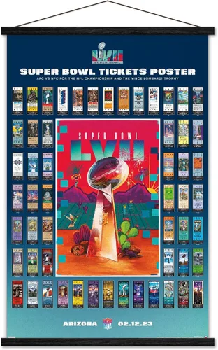 Vista 8 de Trends International NFL League - Póster de pared de collage de boletos LVII con marco magnético